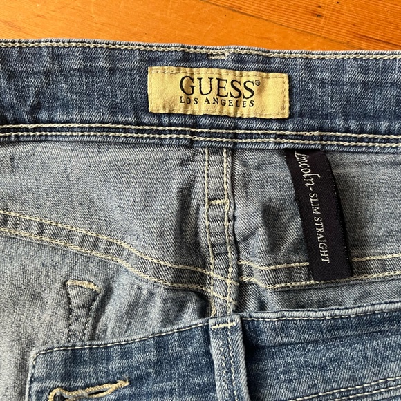 #17😎Men's Guess -Lincoln Slim Straight Jeans 34x32 - Picture 3 of 4